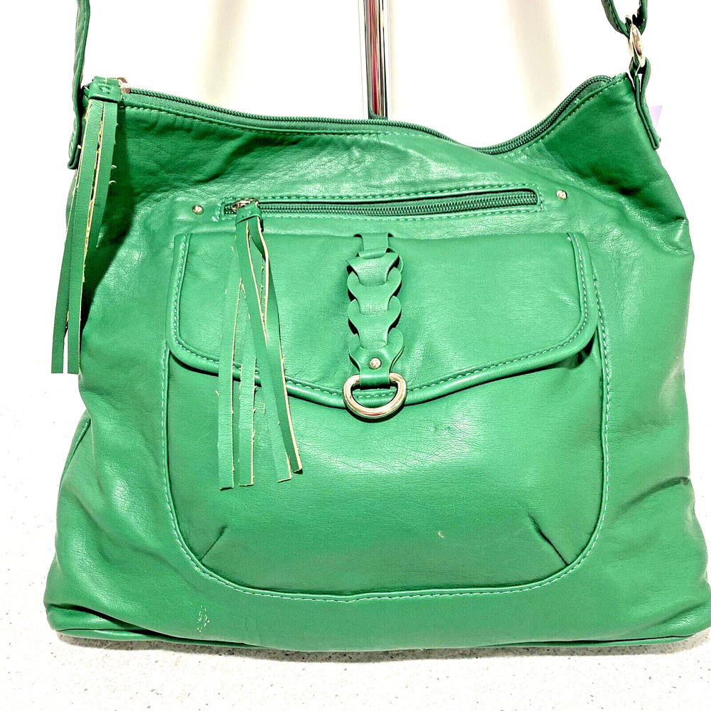 NWT Marc Fisher Green Shoulder Bag Crossbody Purse Soft Faux Leather Designer